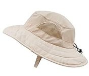 Decentron Kids UPF 50+ Safari Sun Hat UV Sun Protection Hats Daily Play Hat with Hook and Loop Straps Khaki