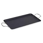 Imusa USA Nonstick Stovetop Double Burner Griddle with Metal Handles, 17-Inch, Black