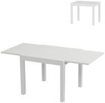 GarveeLife Expandable Patio Table, Extendable Outdoor Dining Table Set for 4-6 Persons, Aluminum Slat Frame Perfect for Backyard, Deck, Porch, White