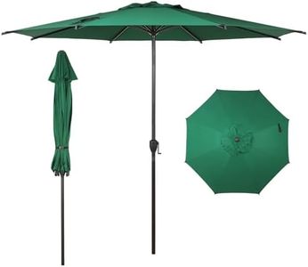 Abba Patio 11FT Lyon Outdoor Patio Umbrella Outdoor Table Umbrella with Push Button Tilt and Crank Market Umbrella 8 Sturdy Ribs UV Protection Waterproof for Garden Deck Backyard Pool Dark Green