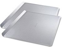 USA Pan Bakeware Cookie Sheet, Warp Resistant Nonstick Baking Pan, Made in The USA from Aluminized Steel, Large Set of 2