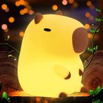 FAMIDUO Cute Capybara Night Light, LED Squishy Novelty Animal Lamp, 2 Levels Dimmable Nursery Night Light for Kids Sleeping, Baby Rechargeable Touch Lamps, Kawaii Room Dorm Decor, Funny Gift (Normal)