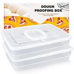 2 PCS Dough Trays For Pizza,Pizza Dough Proofing Box,BPA FREE，Durable Pizza Storage Container, 14" x 10.3" Large Capacity Pizza Dough Containers, Home Pizza Dough Trays with Handles