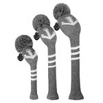 Scott Edward Knitted Golf Club Head Covers for Woods 3Pcs Set Golf Driver (460CC) Fairways and Hybrid/UT with Rotating Number Tags(Anchor)