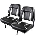 MSC Fishing Folding Boat Seats,One Pair Pack (S103 Black/White)