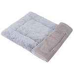 Vejaoo Dog Bed Mat Washable Cat Cushion Soft Premium Plush Dogs Mattress Sofa Dual Purpose Clearance for Small/Medium/Large Dog XZ014 (M(70 * 50CM), Wicker Gray)