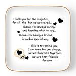 Titanape Friend Gift for Women Trinket Dish with Thank You Sayings, Inspirational Friend Birthday Gifts for Women, Funny Gift Ideas for Her, Bff, Friends Femele, Coworkers