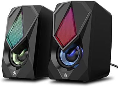 ZEBRONICS Zeb-Warrior II 10 watts 2.0 Multimedia Speaker with RGB Lights, USB Powered, AUX Input, Volume Control Pod for PC, Laptops, Desktop