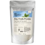 Sky Organics Uncoated and Non-Nano 100% Cosmetic Grade Zinc Oxide Powder for DIY Sunscreen Lotion, UVA and UVB Protection and Ideal for Diaper Rash Cream (16 oz)