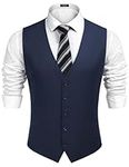 COOFANDY Men's Casual Business Vests Lightweight Waistcoat Slim Fit Suit Vest