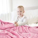 BSB HOME Baby Boy's and Baby Girl's Luxury Flannel Sherpa All Season/Heavy Winter Blanket/Wrapping Baby Sheet for Babies/Kids (Baby Pink, 0-5 Years, 45x60 inches, Reversible)