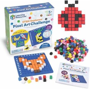 Learning Resources STEM Explorers Pixel Art Challenge, 402 Pieces, Ages 5+, STEM Toys For Kids, Coding Basics For Kids, STEM Activities For Classroom, Medium