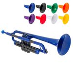 pTrumpet Plastic Trumpet with 3C and 5C Mouthpiece and Carry Bag - Bb Student - Blue