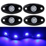 Calightskit LED Rock Lights 4 Pods Blue LED Underglow Light Kit Waterproof IP68 for Car Truck ATV SUV Offroad Boat Underbody Glow Trail Rig Lamp (Blue)