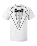 P&B Tuxedo White Funny Men's T-Shirt, White, Large