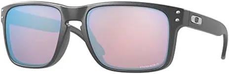 Oakley Men's OO9102 Holbrook Square Sunglasses, Steel/Prizm Snow Sapphire, 57 mm