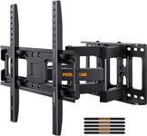 Perlegear TV Wall Mount Bracket Full Motion Dual Swivel Articulating Arms Extension Tilt Rotation, Fits Most 26-55 Inch LED, LCD, OLED Flat&Curved TVs, Max VESA 400x400mm