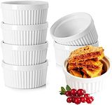 YBCPACK 150ml Ramekins Set of 6 - Porcelain Souffle Dish for Small Cakes, Creme Brulee,Pudding and Ice Cream，Also Great as Serving Dish for Sauces and Side Dishes