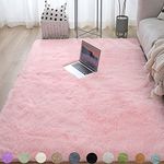 Obundi Pink Fluffy Rug,Winter Warm Indoor Thick Rug,Shaggy Soft Area Rug,Non-Slip Rugs Suitable for Bedrooms,Living Room,Nursery (Pink,120×160 cm)