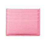 Hibate Genuine Leather Slim Credit Card Holder Sleeve Case Wallet for Women Ladies Girl Kids - Pink