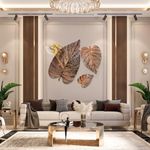 SNS DECOR Metal Leaf (Set of 3) Copper Antique Finish Wall Art Decorations | Perfect 3D Wall Sculpture for Living Room, Bedroom, Restaurant, Hotel & Office |