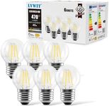 LVWIT 4W E27 Filament LED Edison Lamp G45, 2700K Warm White, Replacement for 40W Incandescent Bulb, Ultra Bright 470 lm, Non-Dimmable, Rustic Lamp Filament Style Clear (Pack of 6)