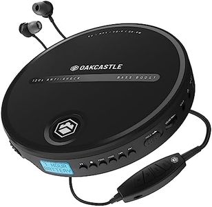 Lettore CD portatile Oakcastle CD10 Riproduzione a batteria e alimentazione di rete, 7 ore di riproduzione Cuffie incluse Uscita AUX, protezione anti-salto, potenziamento dei bassi.