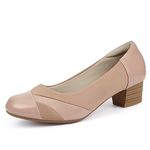 Ortho+rest Women Bunion Dress Shoes Low Heel Orthopedic Orthotic Pumps Slip on Loafers (8 JA,Nude)