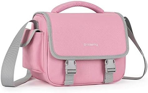 G-raphy Camera Bag Anti-Theft Design Camera Case DSLR Bag Women Men for SLR DSLR Cameras, Lenses, Cables, Accessories (Pink)