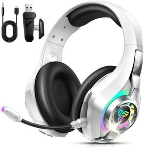 Ordtop 2.4GHz Wireless Gaming Headsets for PS5/PS4/Switch, 2026 RGB Noise Cancelling Over-Ear Headphones with 7.1 Surround Sound, 40mm Drivers, 276g Ultraligero, Memory Foam, 45H Gaming Headphones