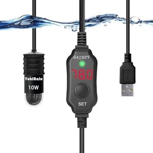 YukiHalu USB Powered Submersible Aquarium Heater, 10W/5V/2A Adapter, Mini Fish Tank Heater 10W with External Temperature Controller, LED Display, Used for 0.5-1 Gallon Tank (Without Adapter)