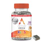 Active Iron Kids Chews, with Iron & Vitamin D, Blackcurrant Flavour, 30 Day Supply