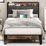 LIKIMIO Twin Bed Frames, Storage He