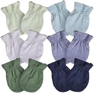 PurComfy SuperSoft Baby Mittens, Bamboo Viscose Infant Newborn Mittens for Girls Boys No Scratch Gloves 6 Pack