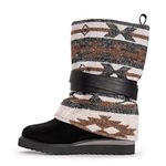 MUK LUKS Women's Slope Nikki Boots, Black/Brown, 4.5 UK