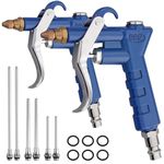 AUTOUTLET 2PCS Pneumatic Blowguns with Adjustable Airflow, Compact & Durable Design, Perfect for DIY, Mechanics, and Homeowners, Includes Short, Medium, Long Tubes & Additional Gas Rings