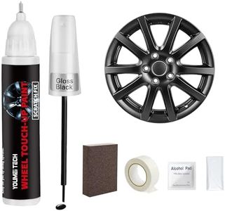 Black Rim Touch Up Paint, Wheel Scratch Repair Kit, Rim Repair Kit Curb Rash, Quick And Easy Repairs for Curb Rash, Scuff And Scratch (Gloss Black)