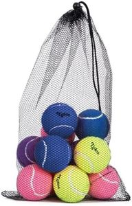 12 Packs Tennis Balls for Training and Dogs, High Elasticity Practice Tennis Balls with Mesh Bag for Transport and Beginner Exercise, Durable Pet Playing Ball Set Multi-Pack Colored Balls Mixed Color