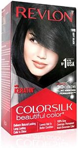Revlon ColorSilk Permanent Hair Color For Women, Salon Perfect Hair Colour at Home with 100% Grey Coverage | Pro-Keratin & No Ammonia | Up to 8 Weeks of Colour | Shade - Soft Black 1WN (Pack of 1)