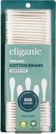 Cliganic Organic Cotton Swabs, 500 Count - 100% Pure Natural Biodegradable Cotton, Chlorine-Free Hypoallergenic, Soft, Gentle & Absorbent Buds