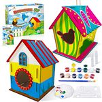 Heyzeibo 2Pack Bird House Craft Kits for Kids to Build and Paint Birdhouse, DIY Wooden Arts and Crafts Easter Gifts for Girls Boys Toddler