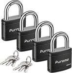 Puroma 4 Pack Keyed Padlock with 6 