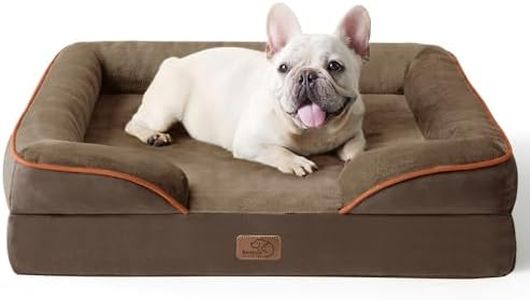 Bedsure Panier Chien Moyen Taille - Canapé Chien Orthopedique et Dehoussable, Anti-dérapant et Ultra Doux, Taille 71x58x16 cm, Brun