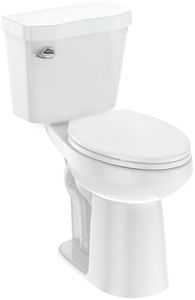 21"Toilet, Two-Piece Toilet, Elongated Toilets for Bathrooms with Soft Close Seat, 1.28 Siphonic Flush Toilet with Universal Height ADA Cotton White