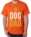 Caseria Men's Cotton Graphic Printed Half Sleeve T-Shirt - Dog Father (Orange, XL)