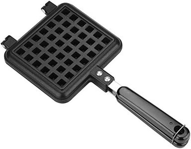 Waffle Pan, Aluminum Non-Stick Double Side Square Shaped Stovetop Waffle Maker Pan for Household Cafe Restaurant Cake Shop