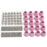 90Pcs/Set AG-60 Plasma Cutter Torch Consumables Kit, Galvanized Copper Nozzle Electrode Ceramic Shield Cups for Pilot Arc Plasma Cutting Machine