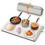 Electric Warming Tray - Silicone Electric Heating Tray, Food Warmer for Buffet Rollable & Portable Warming Plate with 3 Temperature Settings,Auto Shut-Off -Versatile for Gatherings,Parties(Cream)