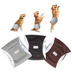 Luxja Reusable Male Dog Diapers Washable Puppy Belly Band (Black, Grey, Coffee, Large) - Pack of 3