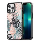 Rosarnnah Compatible for iPhone 13 Pro Max Case Cute - Durable Shockproof 6.6 ft Drop Impact Phone Case - Garden Party Palm Tree Design for iPhone 13 Pro Max 6.7" Black